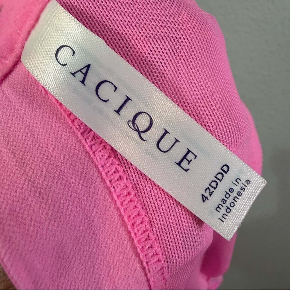 Lane Bryant Cacique Boost Balconette Bra 42DDD White Pink Floral Underwired - Picture 12 of 14
